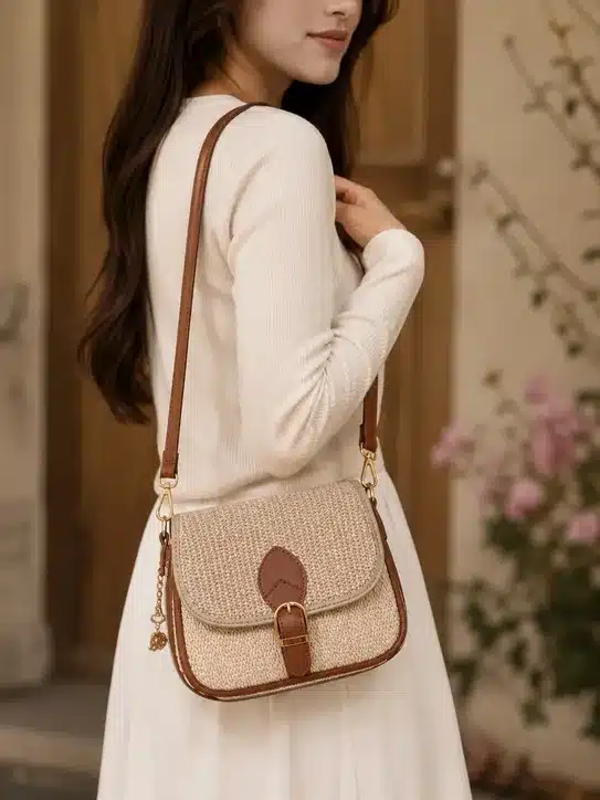 Woven Crossbody Sling Bag for Women